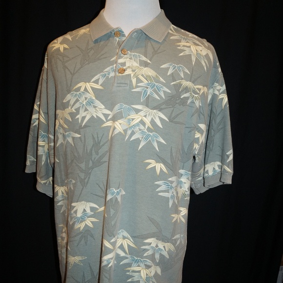 Tommy Bahama Hawaiian Polo Shirt Floral Tropical - Picture 2 of 8